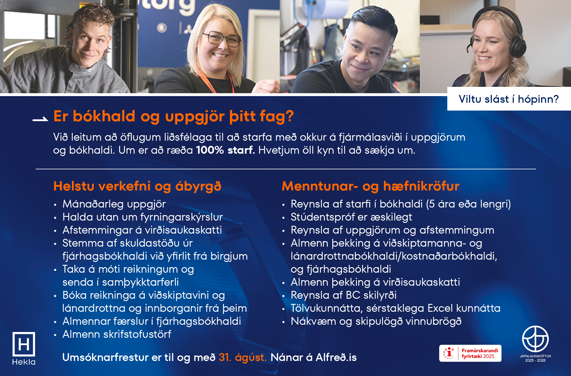 Atvinnuauglýsing bókhald