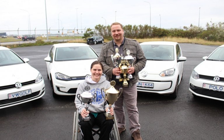 Íslandsmeistararnir Hjördís og Sighvatur