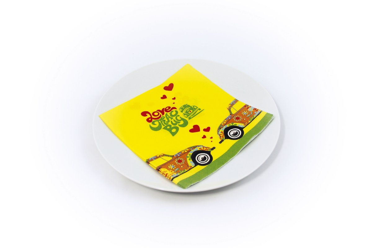 VW BEETLE DESIGN PRINTED NAPKINS -
