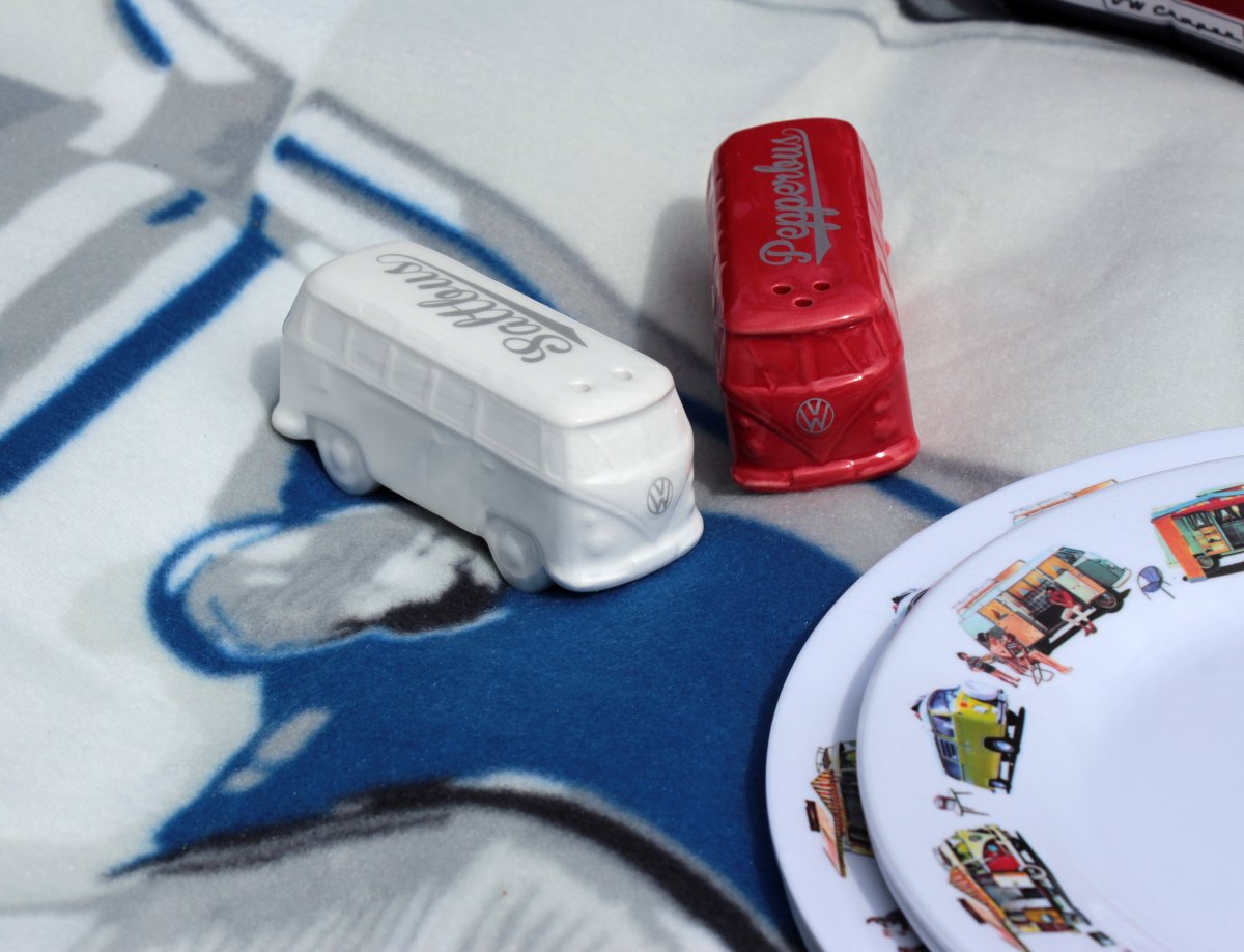 VW T1 BUS Salt&pipar sett  rautt/hvítt