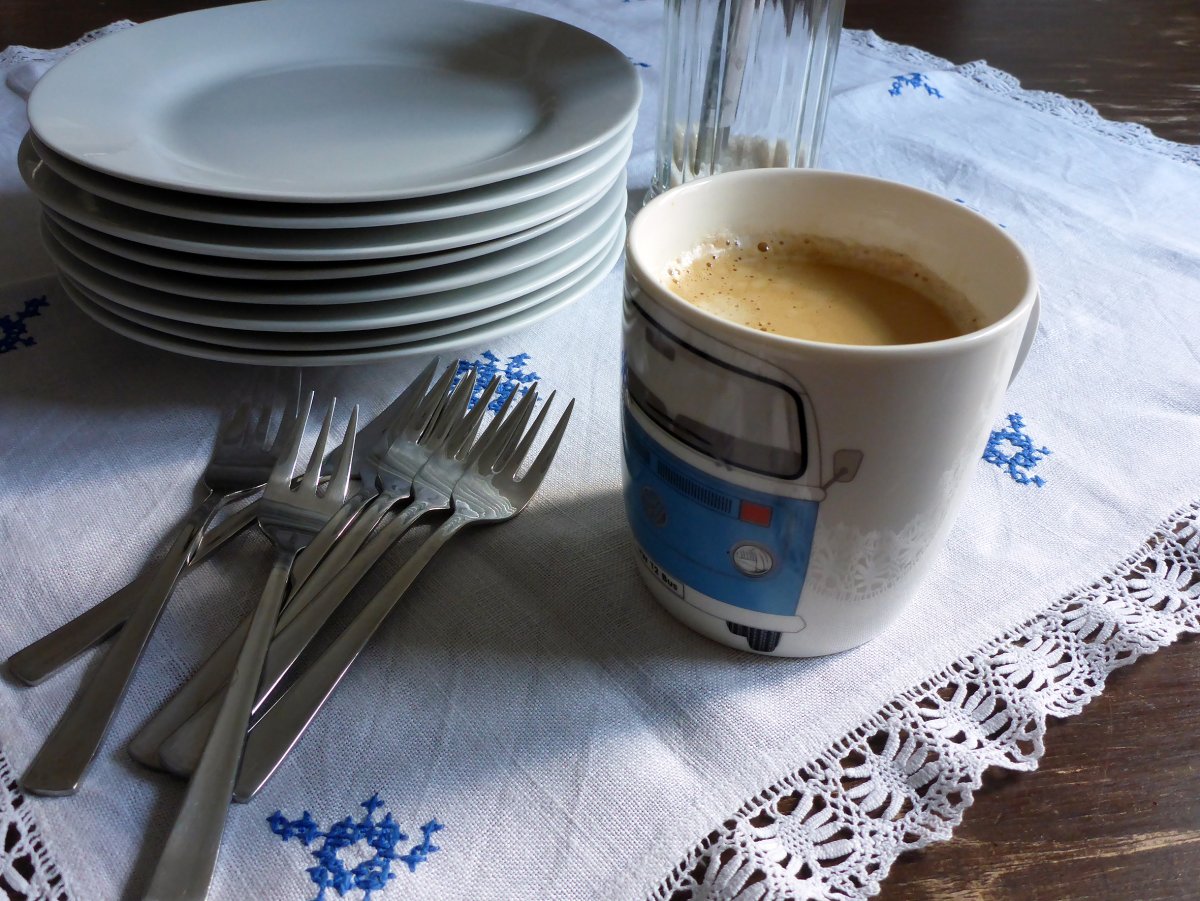 VW T2 BUS kaffibolli 370ml í gjafaboxi blár