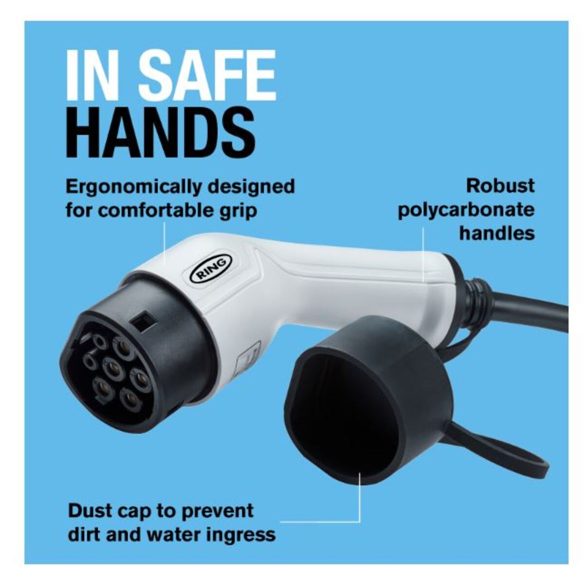 Hleðslusnúra 5m Type 2, 3P 32A 22kw