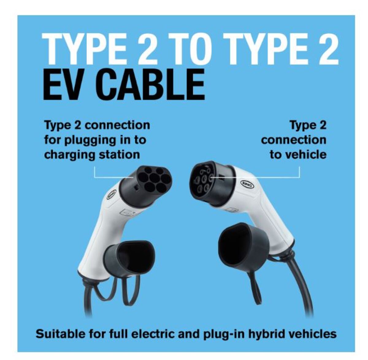 Hleðslusnúra 5m Type 2, 3P 32A 22kw